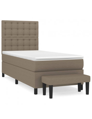 Giroletto a Molle con Materasso Tortora 90x190 cm in Tessuto