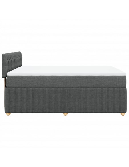 Giroletto a Molle con Materasso Grigio Scuro 160x200 cm Tessuto