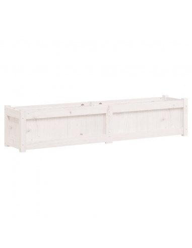 Fioriere da Giardino 2 pz Bianche in Legno Massello di Pino