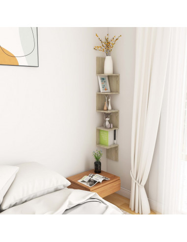 Scaffale Angolare Muro Sonoma 20x20x127,5cm Legno Multistrato