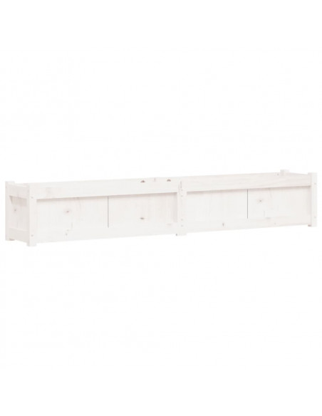 Fioriera da Giardino Bianca 180x31x31 cm Legno Massello di Pino