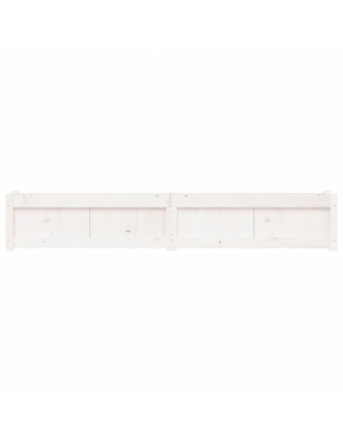Fioriera da Giardino Bianca 180x31x31 cm Legno Massello di Pino