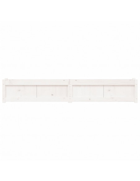 Fioriera da Giardino Bianca 180x31x31 cm Legno Massello di Pino