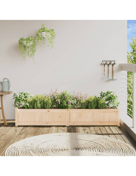 Fioriera da Giardino 180x31x31 cm in Legno Massello di Pino
