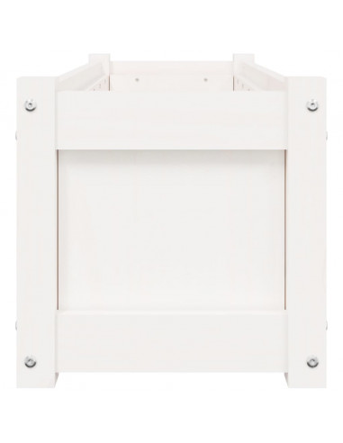 Fioriere da Giardino 2 pz Bianche in Legno Massello di Pino