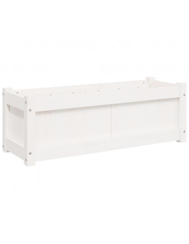 Fioriere da Giardino 2 pz Bianche in Legno Massello di Pino