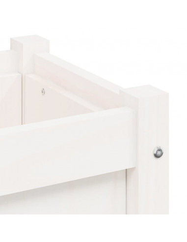 Fioriere da Giardino 2 pz Bianche in Legno Massello di Pino