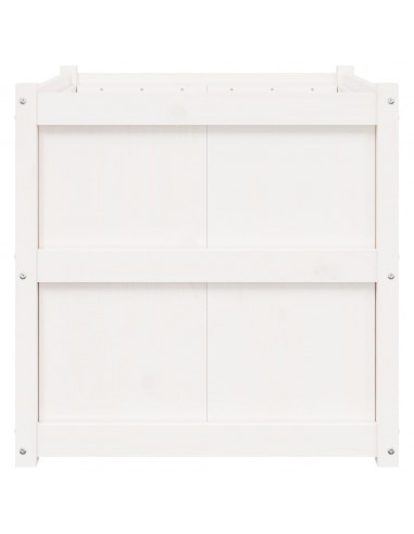 Fioriera da Giardino Bianca 70x70x70 cm Legno Massello di Pino