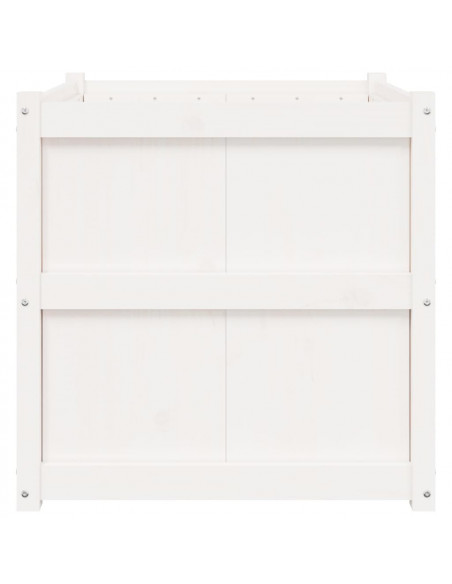Fioriera da Giardino Bianca 70x70x70 cm Legno Massello di Pino