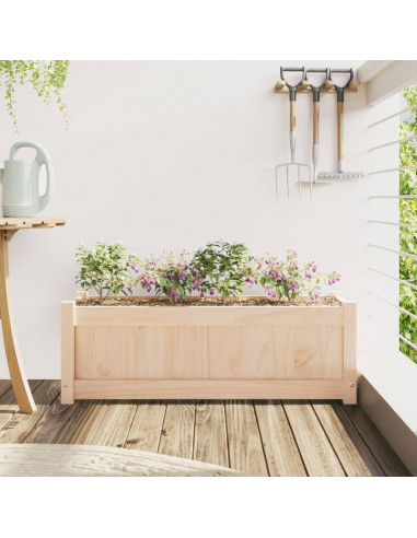 Fioriera da Giardino 90x31x31 cm in Legno Massello di Pino