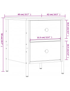 Comodino Rovere Sonoma 40x42x50 cm in Legno Multistrato