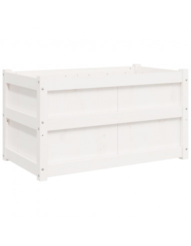 Fioriera da Giardino Bianca 90x50x50 cm Legno Massello di Pino