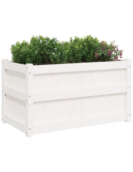 Fioriera da Giardino Bianca 90x50x50 cm Legno Massello di Pino