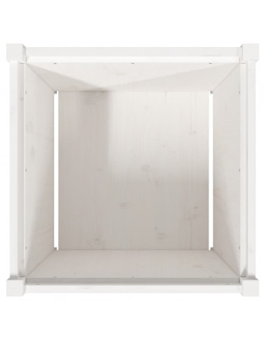 Fioriere da Giardino 2 pz Bianche in Legno Massello di Pino