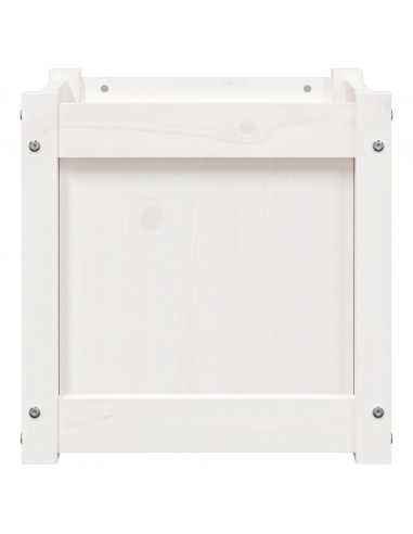 Fioriera da Giardino Bianca 40x40x40 cm Legno Massello di Pino