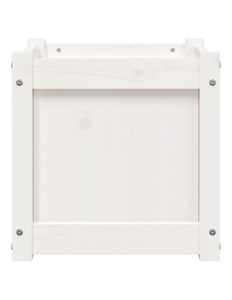 Fioriera da Giardino Bianca 40x40x40 cm Legno Massello di Pino