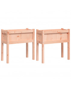 Fioriere da Giardino 2 pz con Gambe Legno Massello di Douglas 2
