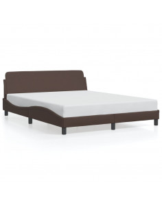 Giroletto con Testiera Marrone 160x200 cm in Similpelle 2