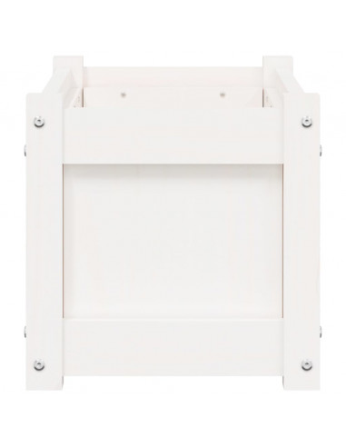 Fioriere da Giardino 2 pz Bianche in Legno Massello di Pino