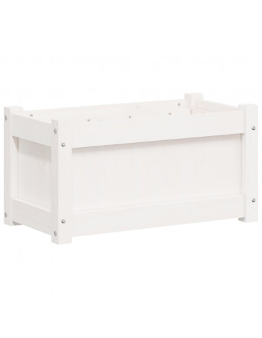 Fioriere da Giardino 2 pz Bianche in Legno Massello di Pino