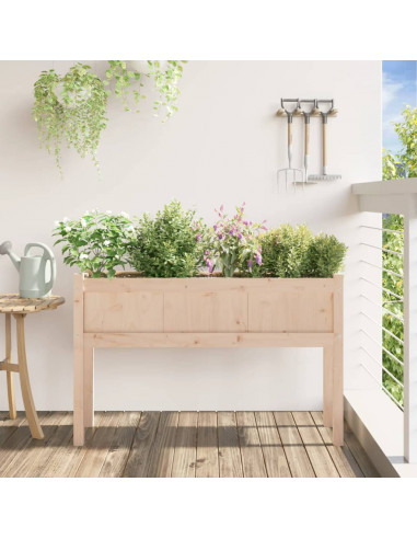 Fioriera Giardino con Gambe 110x31x70 cm Legno Massello Pino