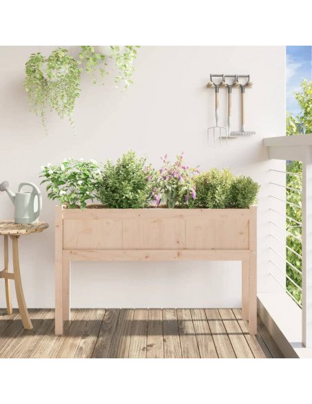 Fioriera Giardino con Gambe 110x31x70 cm Legno Massello Pino