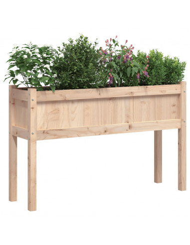 Fioriera Giardino con Gambe 110x31x70 cm Legno Massello Pino