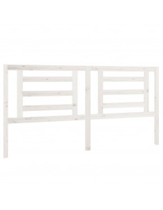 Testiera per Letto Bianca 186x4x100cm in Legno Massello di Pino 2