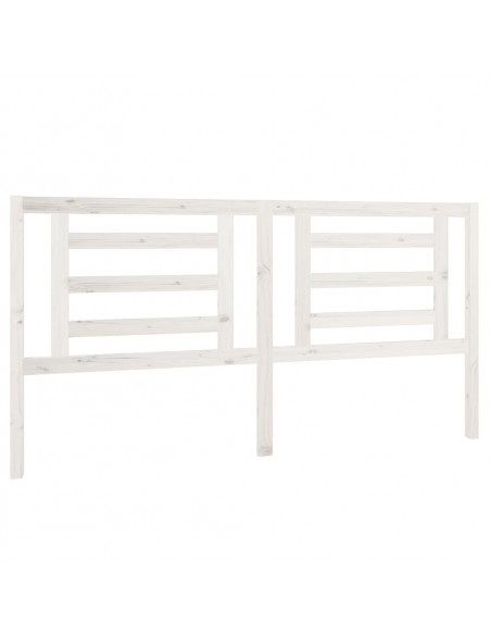 Testiera per Letto Bianca 186x4x100cm in Legno Massello di Pino