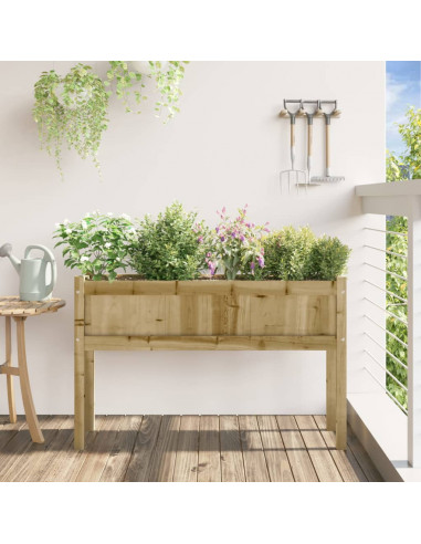 Fioriera Giardino con Gambe 110x31x70 cm Legno Pino Impregnato