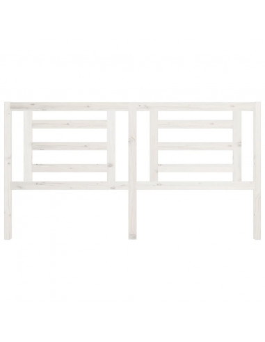 Testiera per Letto Bianca 186x4x100cm in Legno Massello di Pino