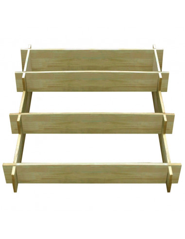 Fioriera a 3 Livelli 90x90x35 cm in Legno Impregnato