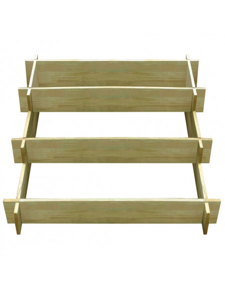 Fioriera a 3 Livelli 90x90x35 cm in Legno Impregnato