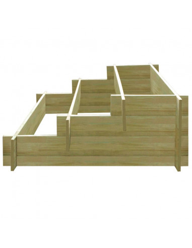 Fioriera a 3 Livelli 90x90x35 cm in Legno Impregnato