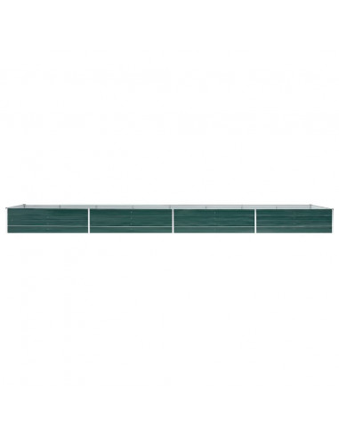 Letto Rialzato Giardino in Acciaio Zincato 600x80x45 cm Verde