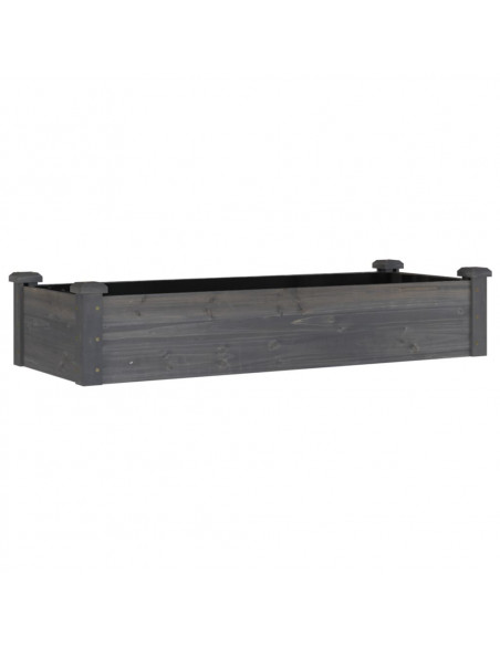 Fioriera Giardino con Fodera Grigia 120x45x25cm Massello Abete