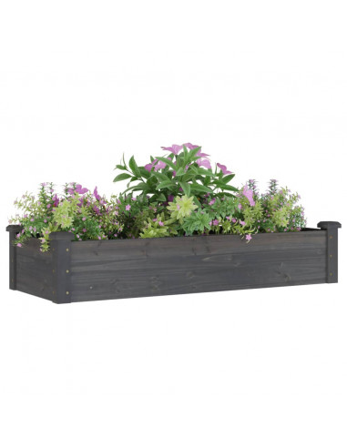 Fioriera Giardino con Fodera Grigia 120x45x25cm Massello Abete
