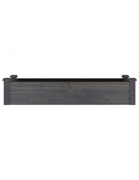 Fioriera Giardino con Fodera Grigia 120x45x25cm Massello Abete