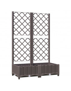 Fioriera da Giardino con Graticcio Marrone 80x40x121,5 cm in PP 2