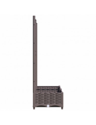 Fioriera da Giardino con Graticcio Marrone 80x40x121,5 cm in PP