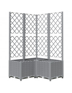 Fioriera da Giardino con Graticcio Grigio Chiaro 80x80x136cm PP 2