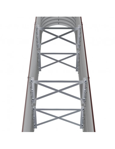 Letto Giardino Acciaio Verniciato a Polvere 152x40x68cm Marrone