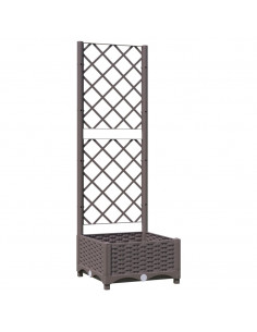 Fioriera da Giardino con Graticcio Marrone 40x40x121,5 cm in PP 2
