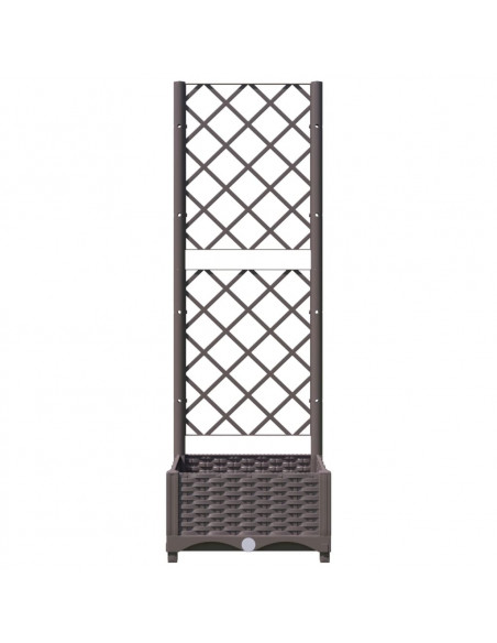 Fioriera da Giardino con Graticcio Marrone 40x40x121,5 cm in PP