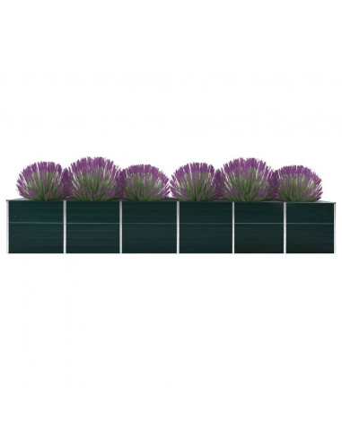 Letto Rialzato da Giardino Acciaio Zincato 480x80x77 cm Verde