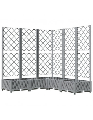 Fioriera Giardino e Graticcio Grigio Chiaro 120x120x121,5cm PP