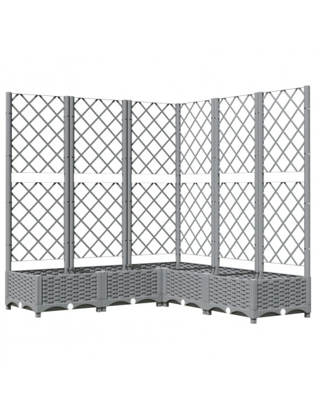 Fioriera Giardino e Graticcio Grigio Chiaro 120x120x121,5cm PP