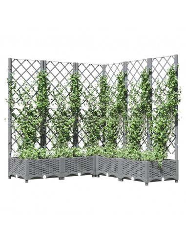 Fioriera Giardino e Graticcio Grigio Chiaro 120x120x121,5cm PP