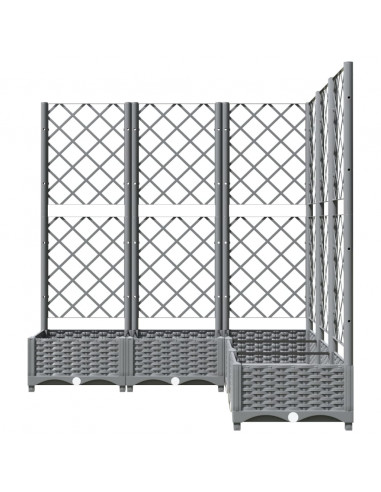 Fioriera Giardino e Graticcio Grigio Chiaro 120x120x121,5cm PP