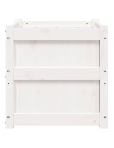 Fioriere da Giardino 2 pz Bianche in Legno Massello di Pino